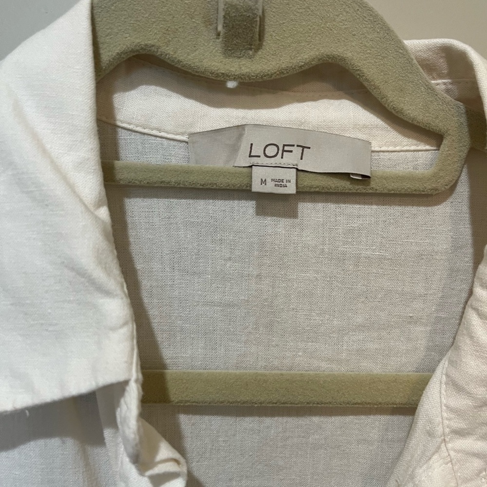 LOFT Cream Collared Shirt - Picture 3 of 6